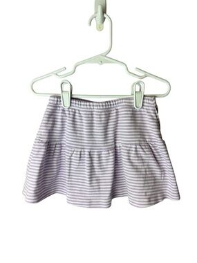 Little English Purple Stripe White Skort Skirt Short 4
